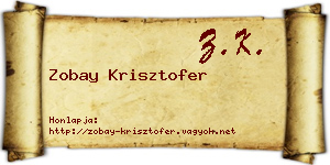Zobay Krisztofer névjegykártya
