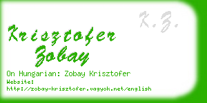 krisztofer zobay business card